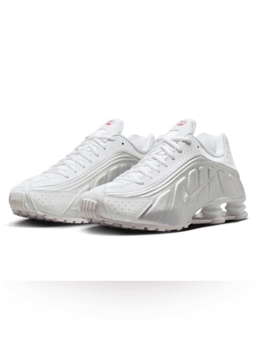 Nike Shox R4 White Metallic Silver HQ1988-101 Men's Size 10